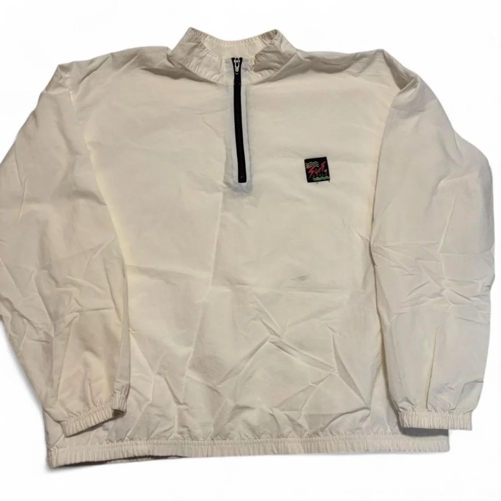 Vintage Surf Style Pullover Windbreaker Jacket OS XXL White FLAW - Picture 3 of 7